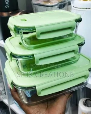 Vipande 3 vya Vyombo vya Chakula vya Borosilicate na Mkoba wa Insulation
