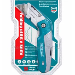 18mm Folding Utility Knife - Heavy-Duty Retractable Box Cutter