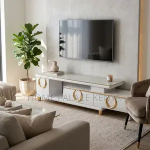 Home TV Stand: Extendable Marble Top Console Table