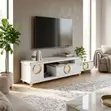 Home TV Stand: Extendable Marble Top Console Table - 2