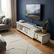 Home TV Stand: Extendable Marble Top Console Table - 5