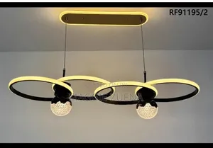 4-Ring LED Black Chandelier
