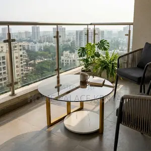 Home Palace 80cm Round Glass Coffee Table