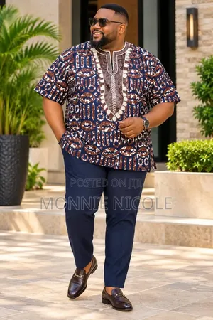 Quality Plus Size Men's Casual Ankara Print Shirt