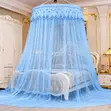 Pink Round Mosquito Net Canopy - 7x8 Ft Luxury Hanging Bed Net - 2