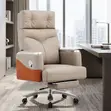 Reclining Executive Office Chair with Footrest - Brown Leather - 2