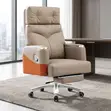 Reclining Executive Office Chair with Footrest - Brown Leather - 4
