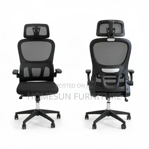 Office Chair - Black Ergonomic Mesh with Adjustable Headrest