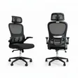 Office Chair - Black Ergonomic Mesh with Adjustable Headrest - 2