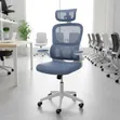 Kiti cha Ofisi cha Ergonomic chenye Headrest - Kijivu - 1