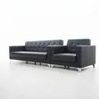 Modern Black Leather Sofa Set - 3 Seater & 1 Seater - 1