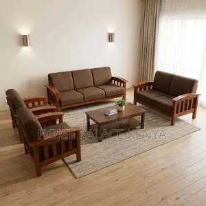 Home Sofa: 7-Seater Mahogany Frame Padded Sofa