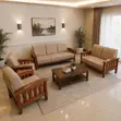 Home Sofa: 7-Seater Mahogany Frame Padded Sofa - 2