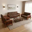 Home Sofa: 7-Seater Mahogany Frame Padded Sofa - 3