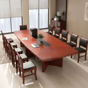 Meza ya Mkutano ya Mahogany 2.4m - Dawati la Mikutano la Mtendaji