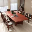 Meza ya Mkutano ya Mahogany 2.4m - Dawati la Mikutano la Mtendaji - 1