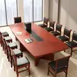Meza ya Mkutano ya Mahogany 2.4m - Dawati la Mikutano la Mtendaji - 3
