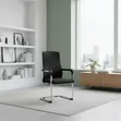 Office Chair - Black Mesh Visitor Chair with Metal Frame - 2