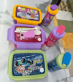 Kids Partition Lunch Box Set with Water Bottle