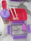 Kids Partition Lunch Box Set with Water Bottle - 2