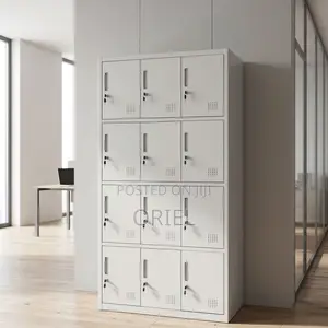 12-Door Steel Locker Cabinet - Office Staff Storage