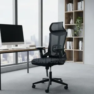 Ergonomic Office Chair - Black Mesh with White Frame