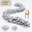 2.7M Snowy Christmas Garland with Silver Baubles - 2