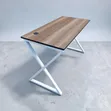 Office Desk – Brown MDF Top With White Metal Frame - 1