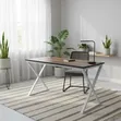 Office Desk – Brown MDF Top With White Metal Frame - 2