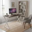 Office Desk – Brown MDF Top With White Metal Frame - 3