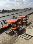 Round Orange Restaurant/Bar Table and Chair Set - 2