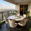 Home Palace Dining Set na Viti vya Ngozi na Turntable - 1