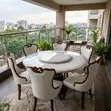 Home Palace Dining Set na Viti vya Ngozi na Turntable - 2