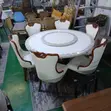 Home Palace Dining Set na Viti vya Ngozi na Turntable - 3