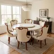 Home Palace Dining Set na Viti vya Ngozi na Turntable - 4