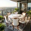 Home Palace Dining Set na Viti vya Ngozi na Turntable - 5