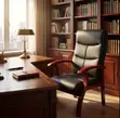 Leather Visitor Office Chair with Mahogany Arm - 3