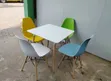 Dining Set - White Table with 4 Colourful Chairs - 3