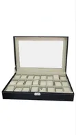 24 Slot Faux Leather Display Case with Pillows - 1