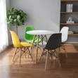 Set ya Dining ya Mviringo - Meza Nyeupe na Viti 4 vya Rangi - 3