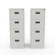 Silver Steel Office Filing Cabinet with Lockable Drawers - 2