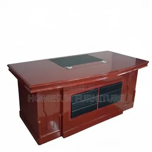 Executive Desk - Mahogany Office Table with Cable Port