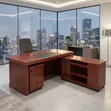 Executive Desk - Mahogany Office Table with Cable Port - 3