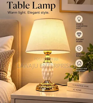Modern Crystal Table Lamp - Gold