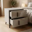 Home Palace Soft Close Double Drawer Nightstand - Gray - 2