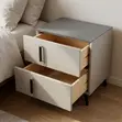 Home Palace Soft Close Double Drawer Nightstand - Gray - 3