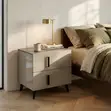 Home Palace Soft Close Double Drawer Nightstand - Gray - 4
