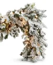 Pre-Lit Snow Frosted Christmas Garland 2.7M with Warm Lights - 2