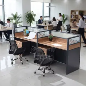 2-Person Office Workstation - Compact Double Computer Desk
