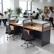 2-Person Office Workstation - Compact Double Computer Desk - 1